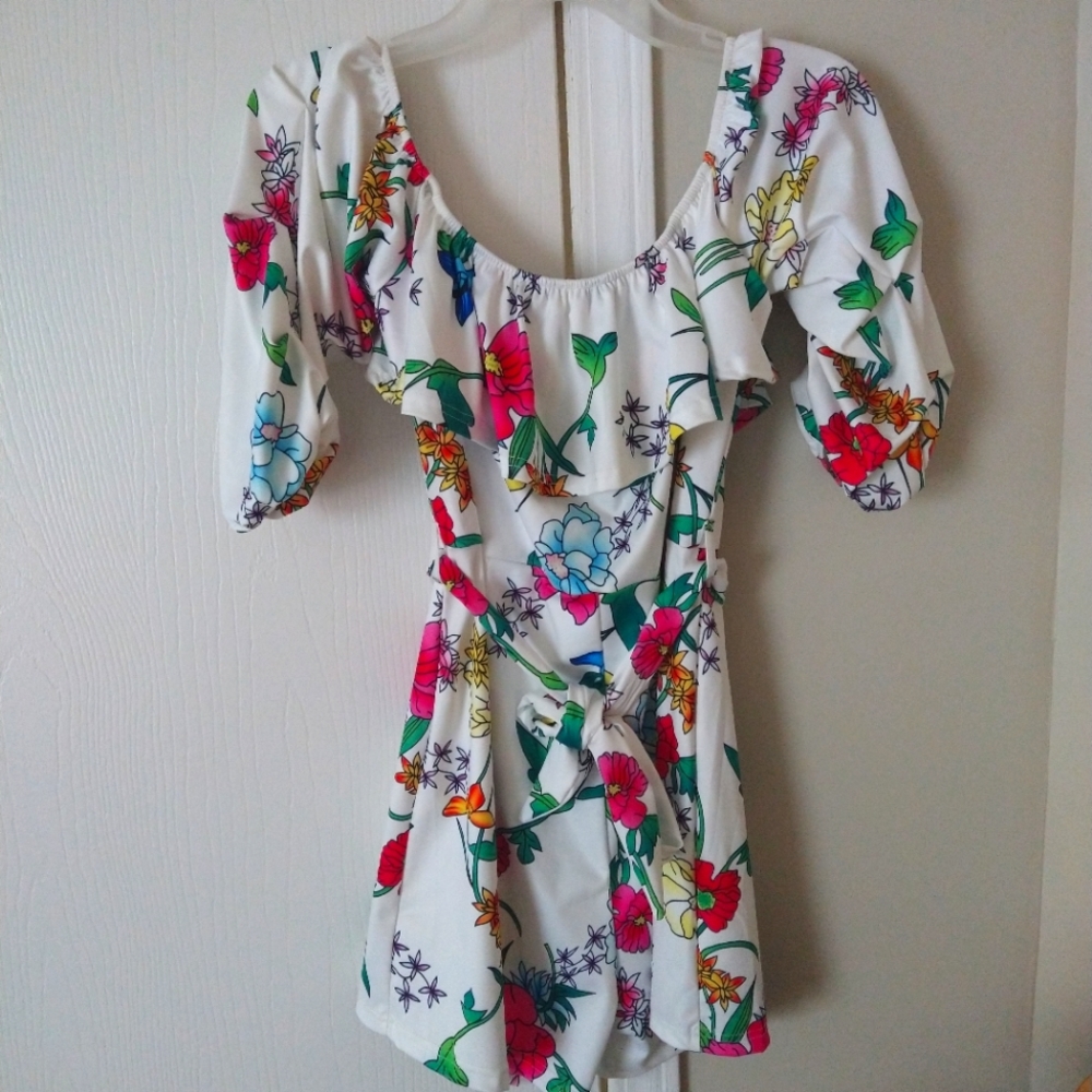 White floral romper